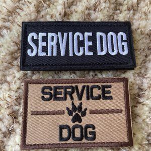 Set of 2 Embroidery Service Dog Patch, Hook and Loop Appliques for Harnesses